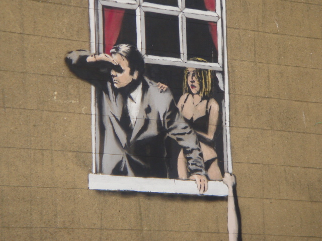 Banksy Bristol Art on Park Street Bristol opposite College Green