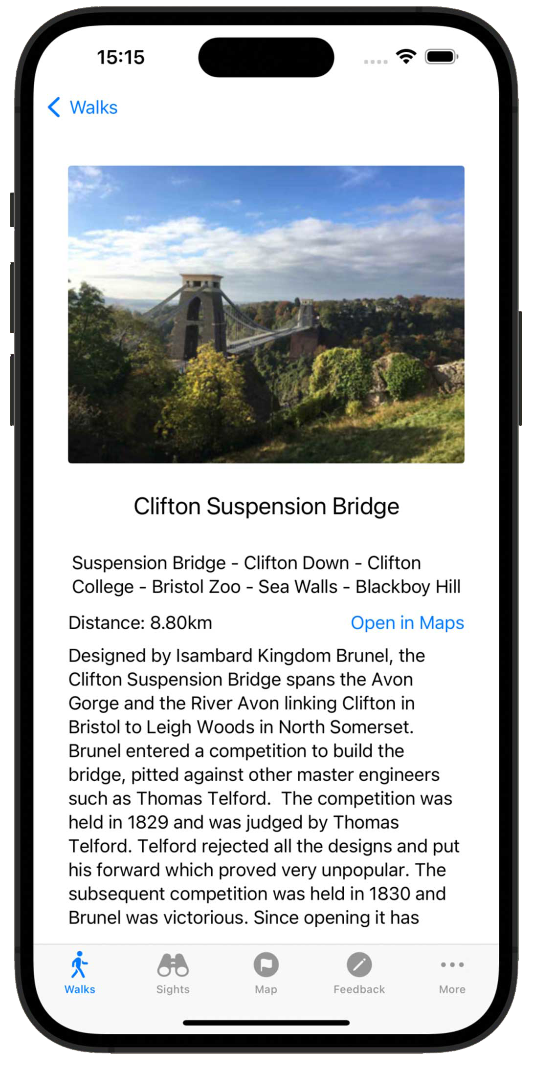 City Walks Bristol showing a detailed walking guide